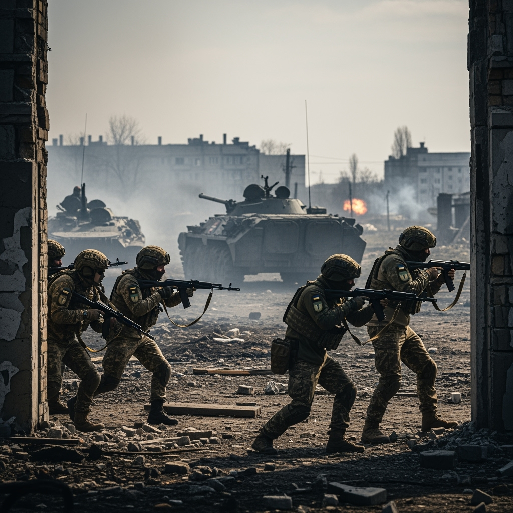 Illustration for: Russian Forces Engage Ukrainian Units Near Kharkiv