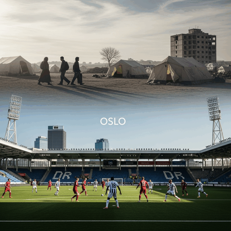 Illustration for: Oslo Match Amid Humanitarian Crisis