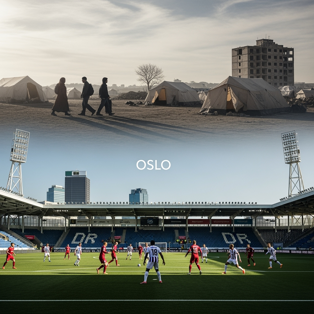 Illustration for: Oslo Match Amid Humanitarian Crisis