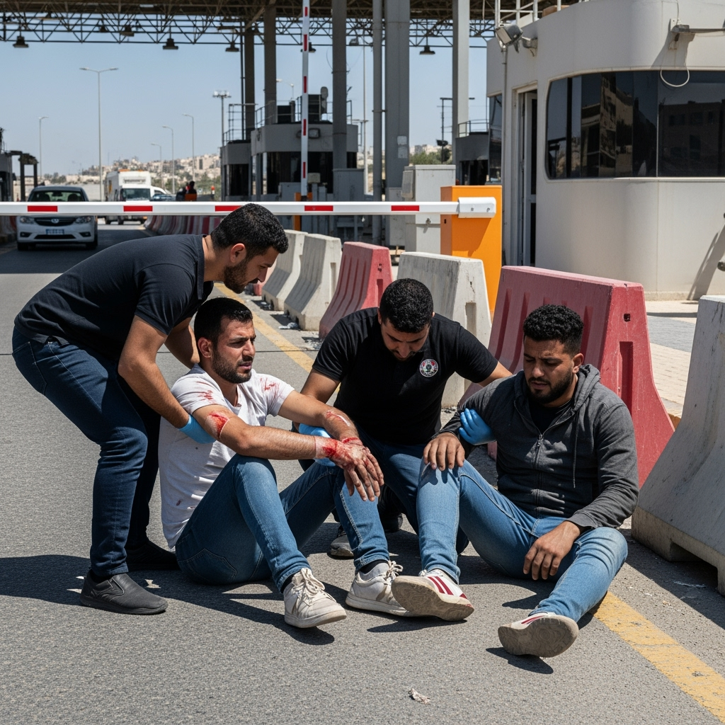 Illustration for: Shooting at Allenby Crossing Injures Two