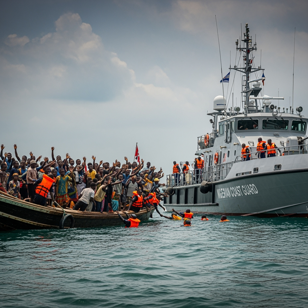 Illustration for: Boat Tragedy in Nigeria: 29 Dead, 50 Rescued