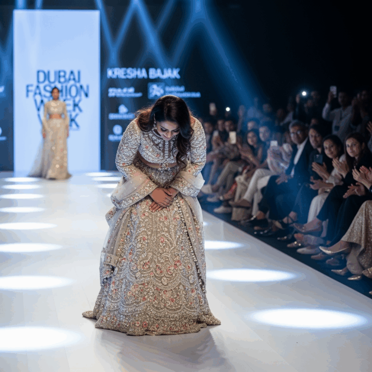 Illustration for: Kresha Bajaj's Stunning Debut at Dubai Fashion Week