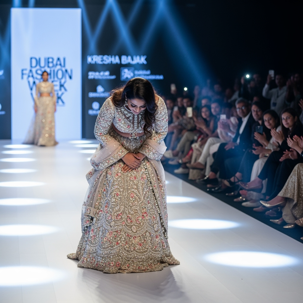 Illustration for: Kresha Bajaj's Stunning Debut at Dubai Fashion Week