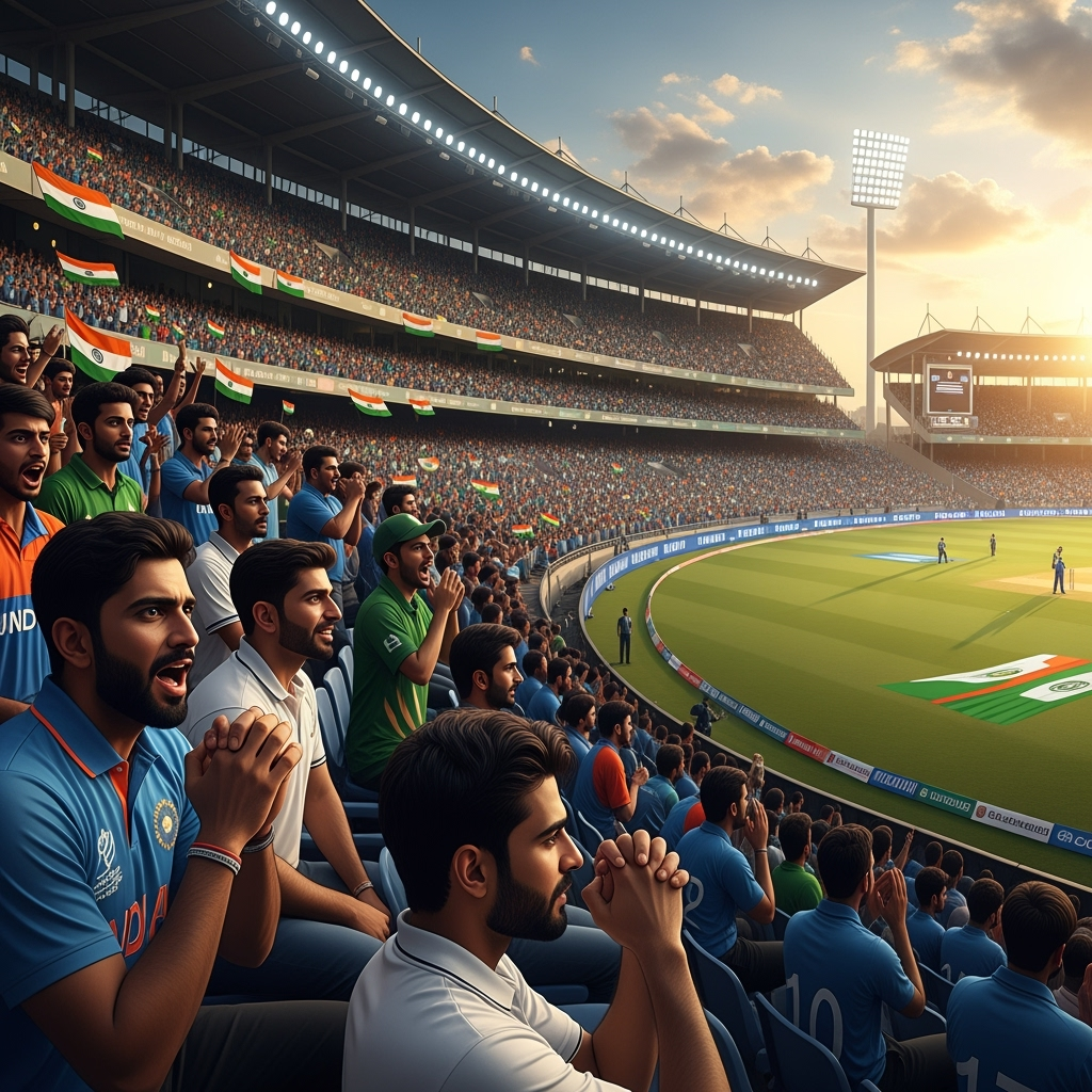 Illustration for: Anticipation Builds for India-Pakistan Asia Cup Clash