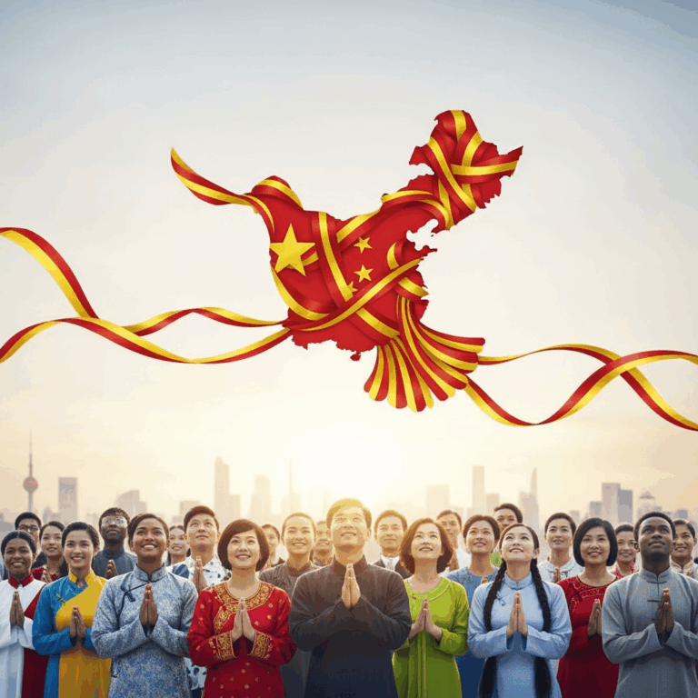 Illustration for: China's Role in Global Peace Celebrated