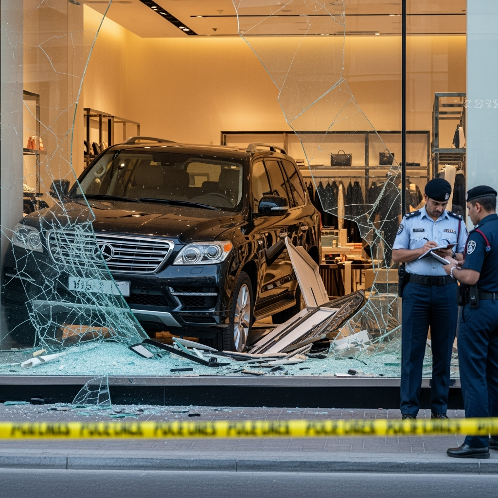 Illustration for: SUV Crashes into Jumeirah Store: Driver Error Confirmed