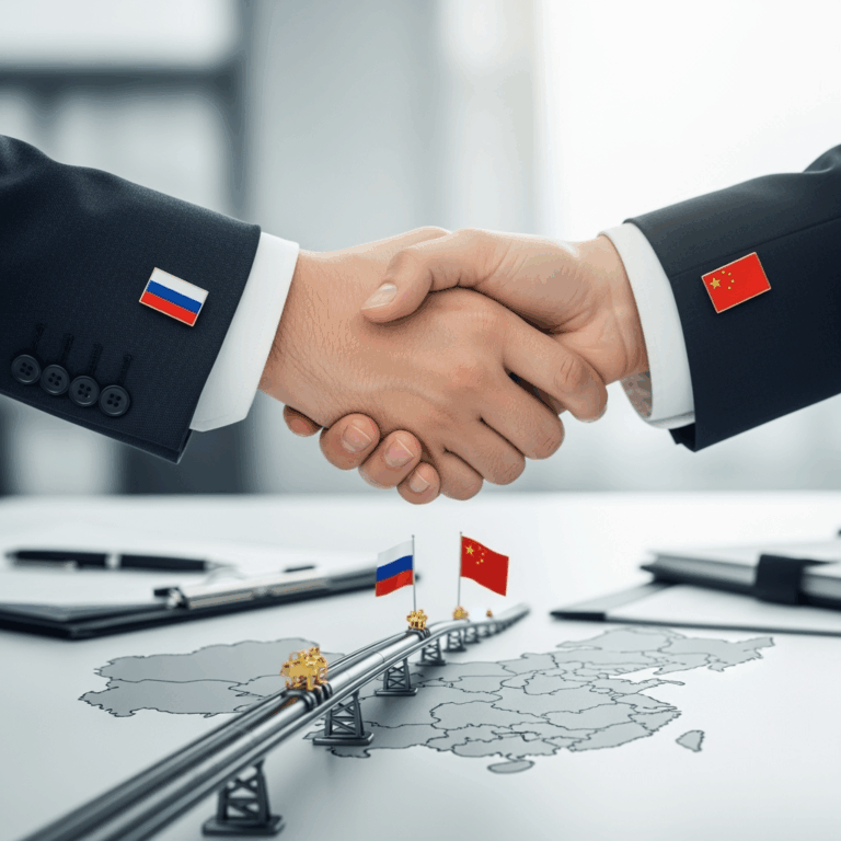Illustration for: Russia and China Sign Oil Supply Agreement