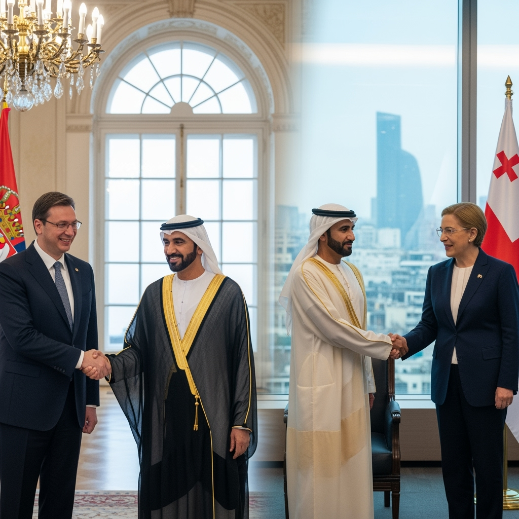 Illustration for: UAE President's Diplomatic Tour in Serbia and Georgia