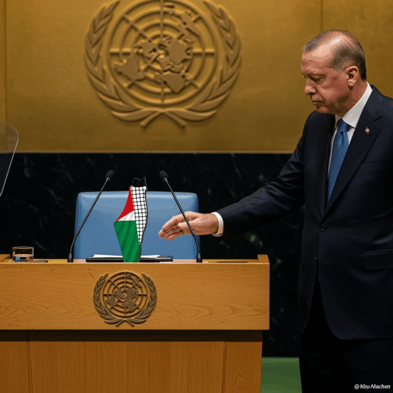 Illustration for: Erdogan's Call for Palestinian Representation at UN