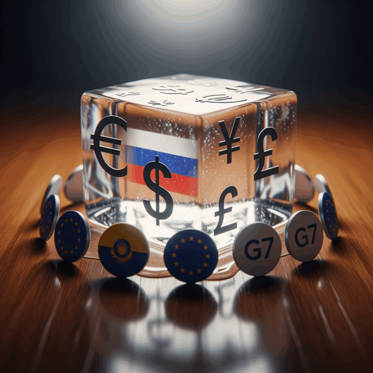 Illustration for: EU and G7 Plan to Use Frozen Russian Assets