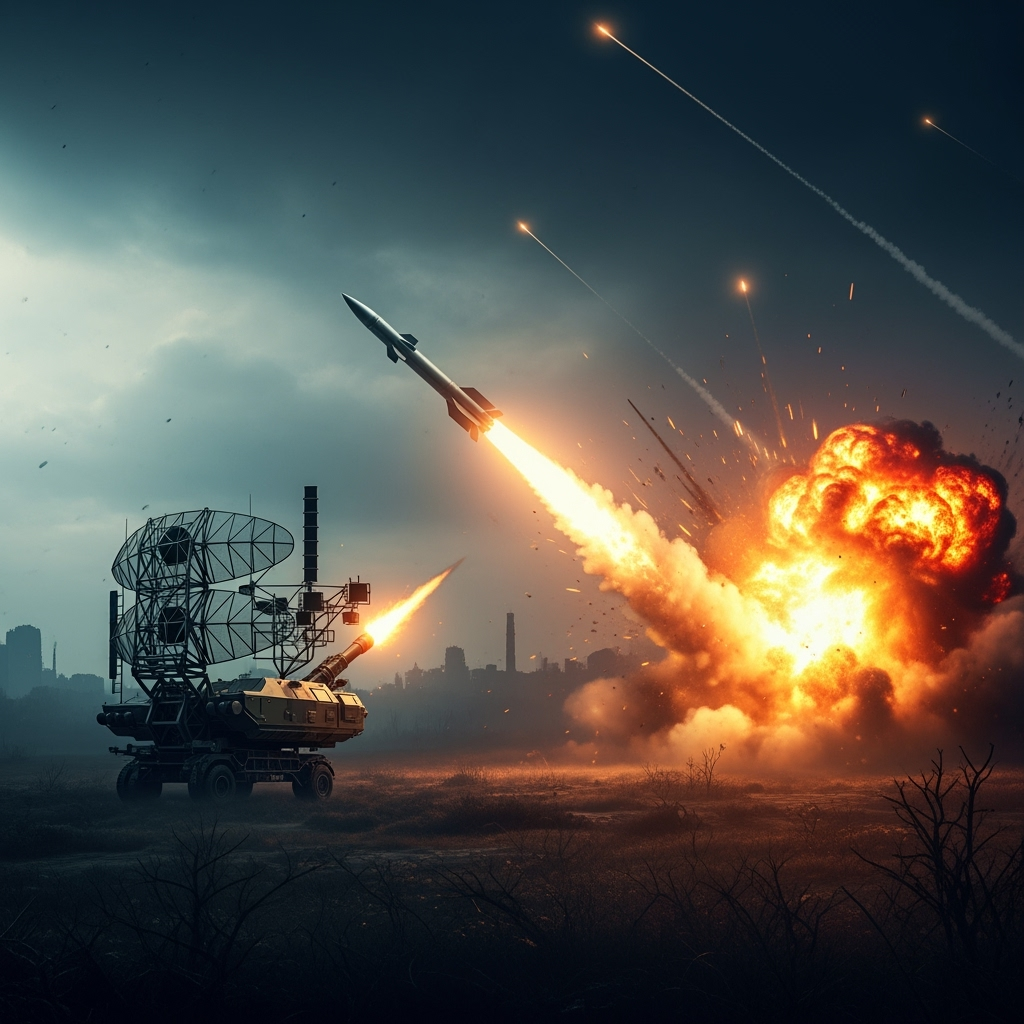Illustration for: Russian Missile Strikes Target Ukrainian Defense Systems