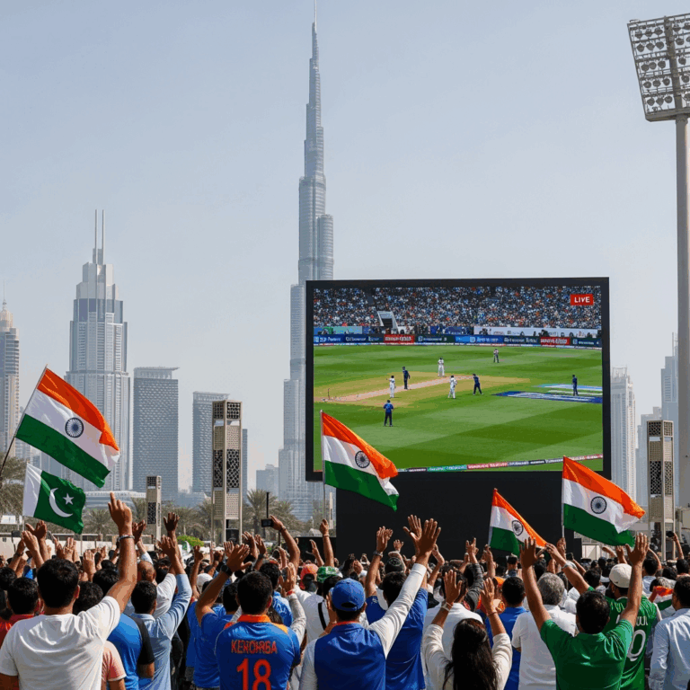 Illustration for: Where to Watch India vs Pakistan in Dubai