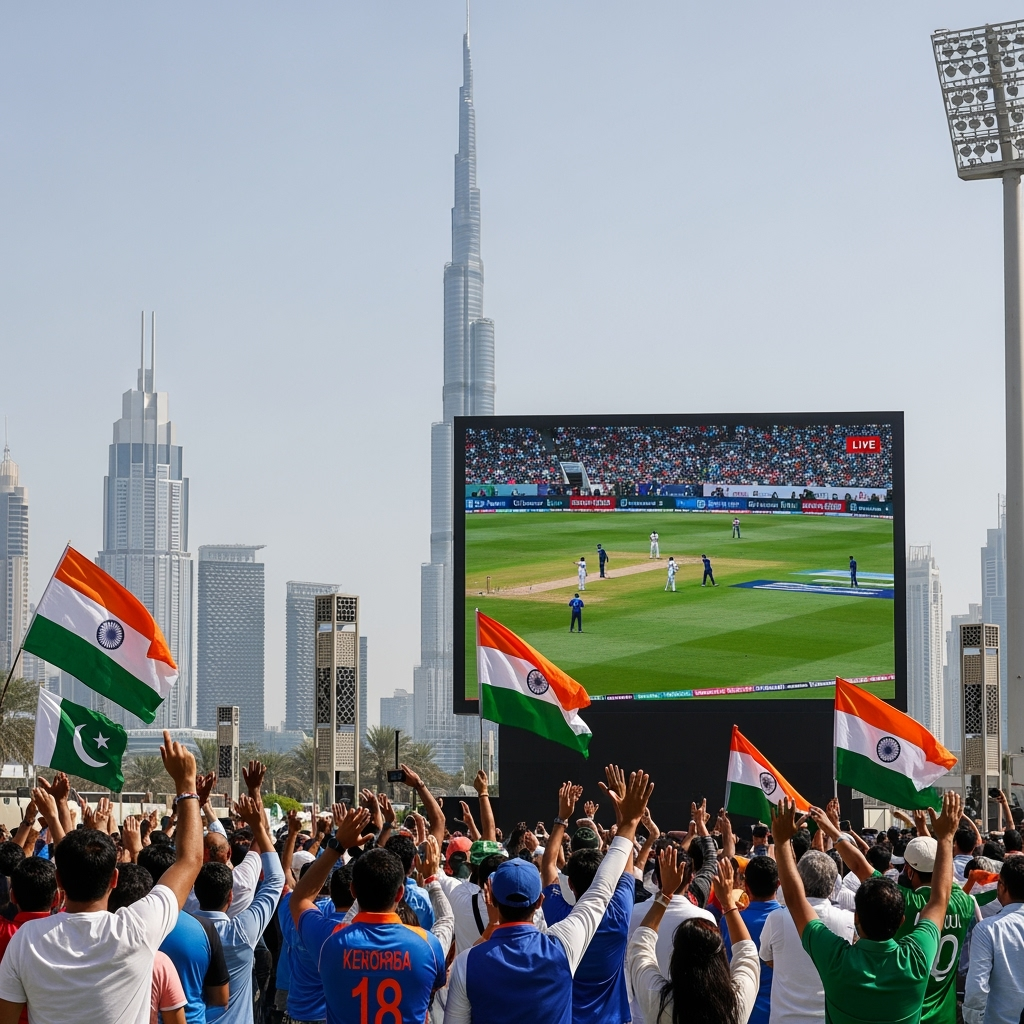 Illustration for: Where to Watch India vs Pakistan in Dubai