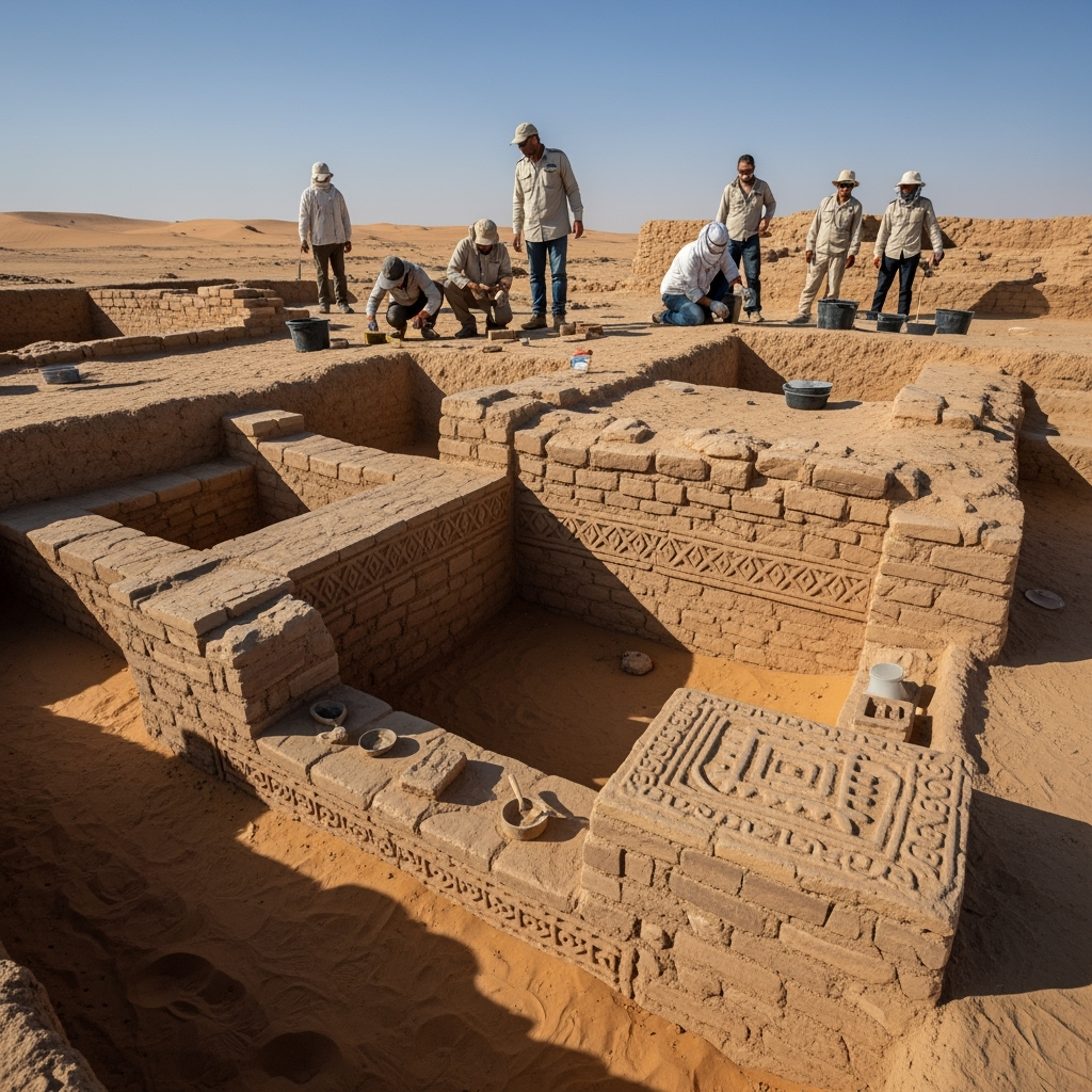 Illustration for: Ancient Settlement Discovery in Saudi Arabia