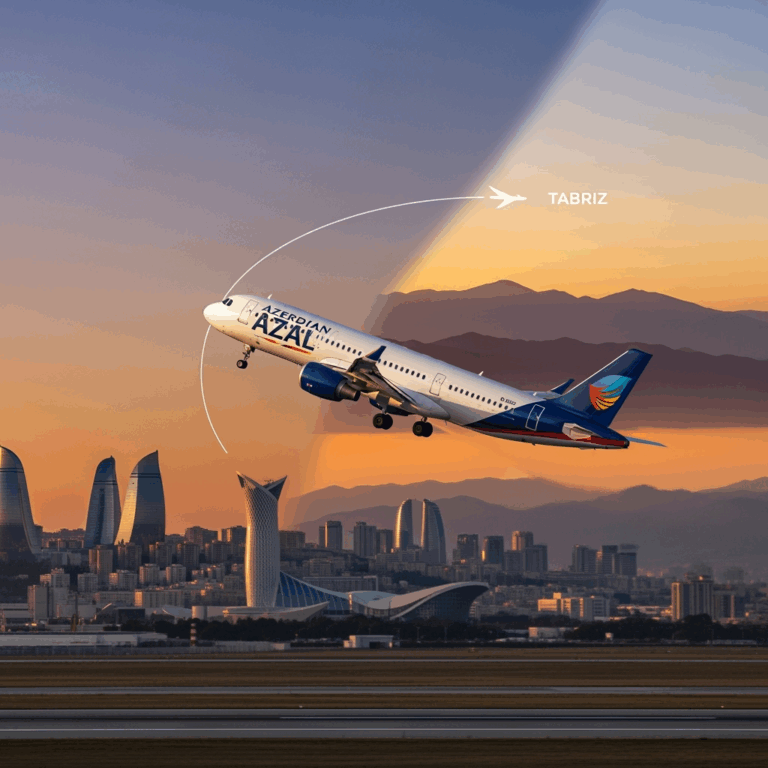 Illustration for: Azerbaijan Resumes Baku-Tabriz Direct Flights
