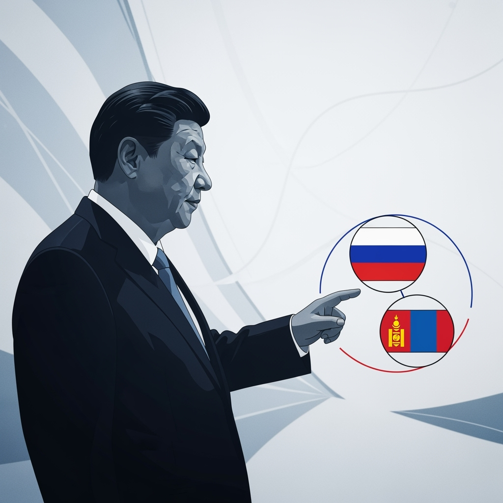Illustration for: Xi Promotes Trilateral Cooperation with Russia and Mongolia