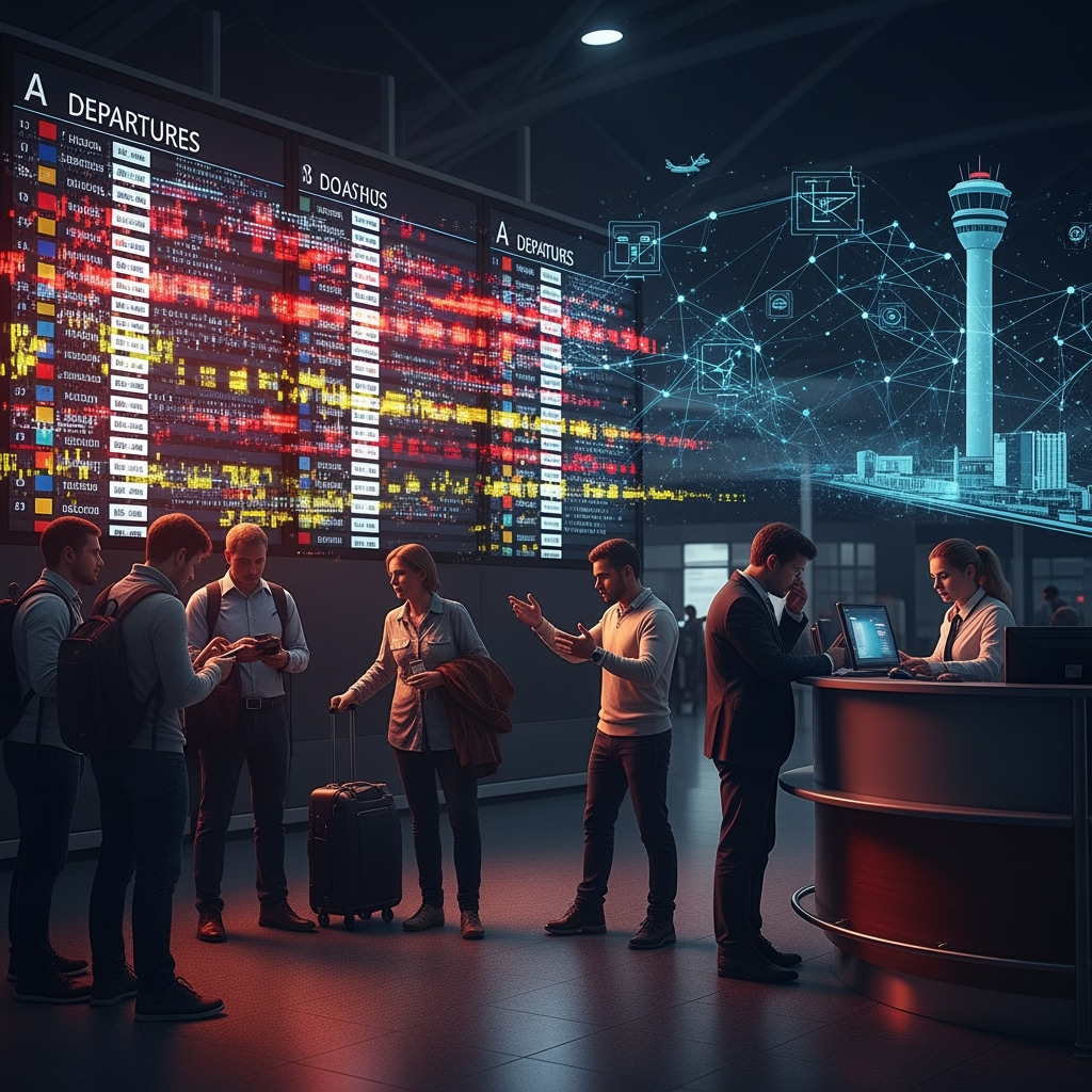 Illustration for: Cyberattack Hits Major European Airports, Causes Delays