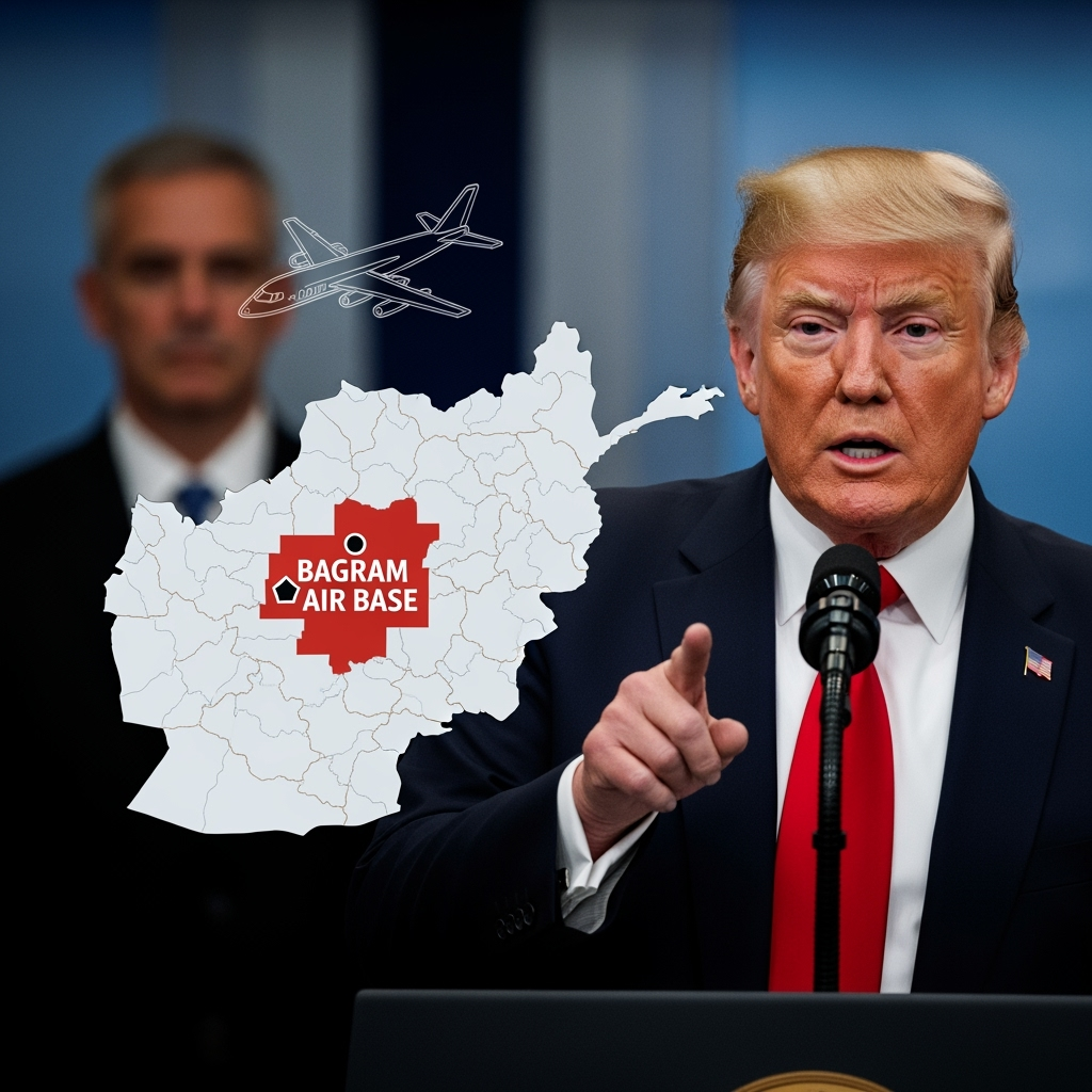Illustration for: Trump Warns Afghanistan Over Bagram Air Base