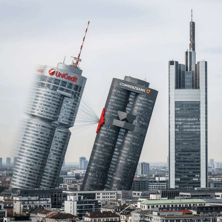Illustration for: UniCredit's Pursuit of Commerzbank: A Transformative Push