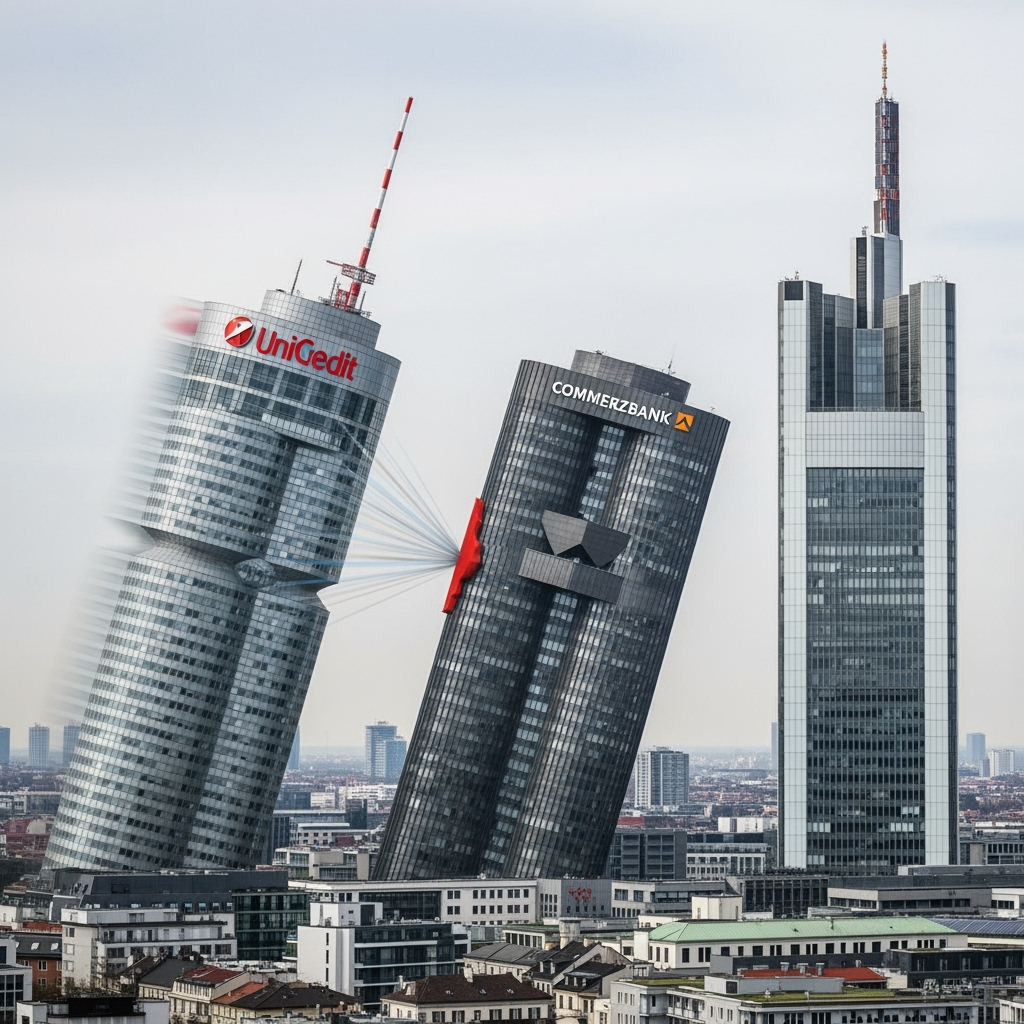 Illustration for: UniCredit's Pursuit of Commerzbank: A Transformative Push