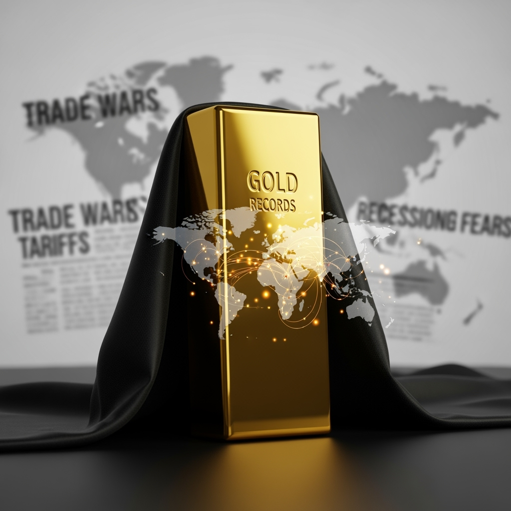 Illustration for: Gold Prices Break Records Amid Trade Tensions