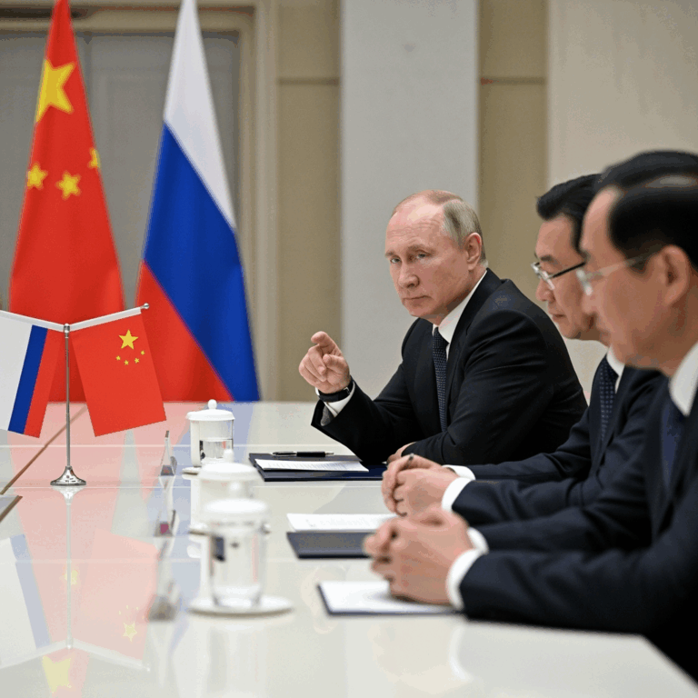 Illustration for: Putin Discusses US Relations at China Visit