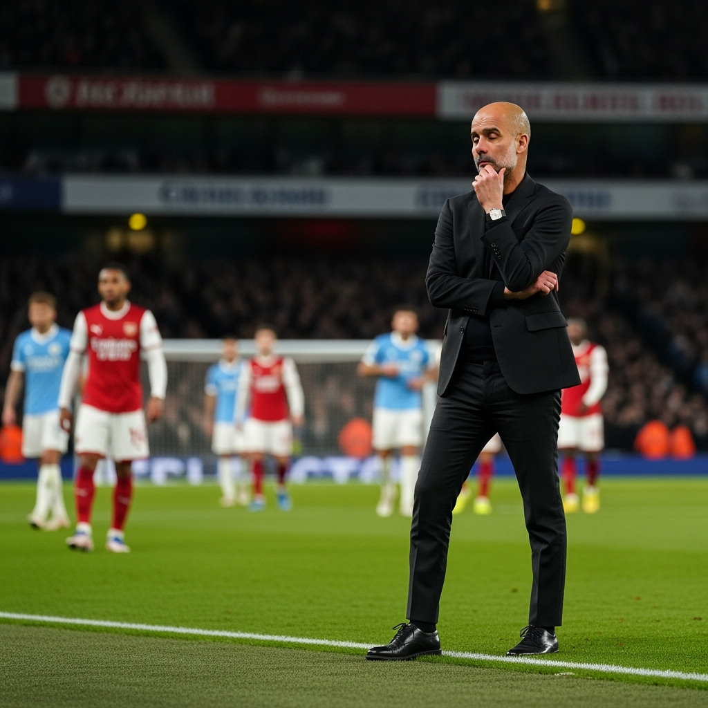 Illustration for: Guardiola's Tactics Under Scrutiny After Arsenal Draw
