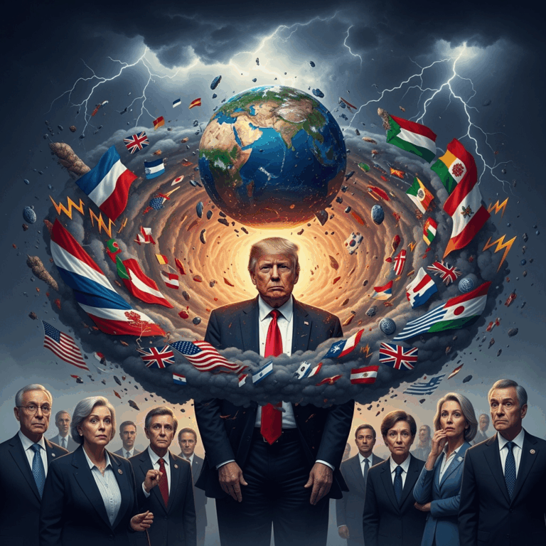 Illustration for: Trump's Chaos Ideology and Global Politics