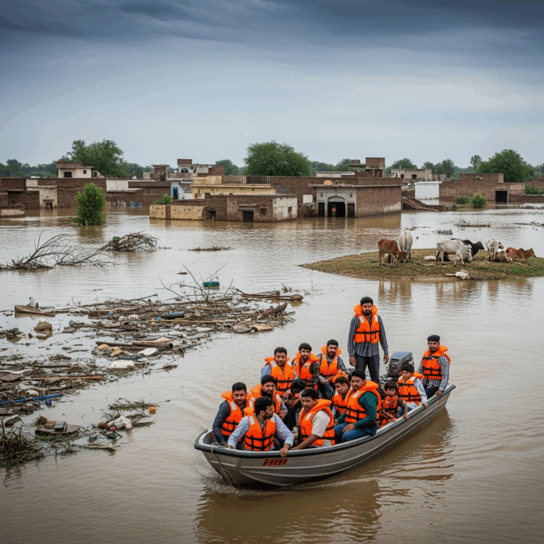 Illustration for: Punjab Floods: 23 Districts Declared Flood-Hit