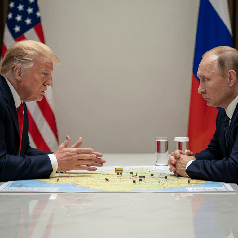 Illustration for: Trump and Putin Discuss Ukraine Crisis Negotiations
