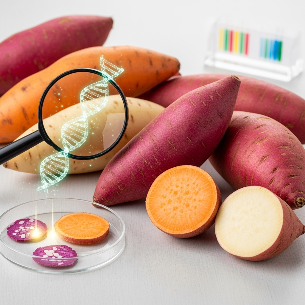 Illustration for: Genetic Breakthrough in Sweet Potatoes