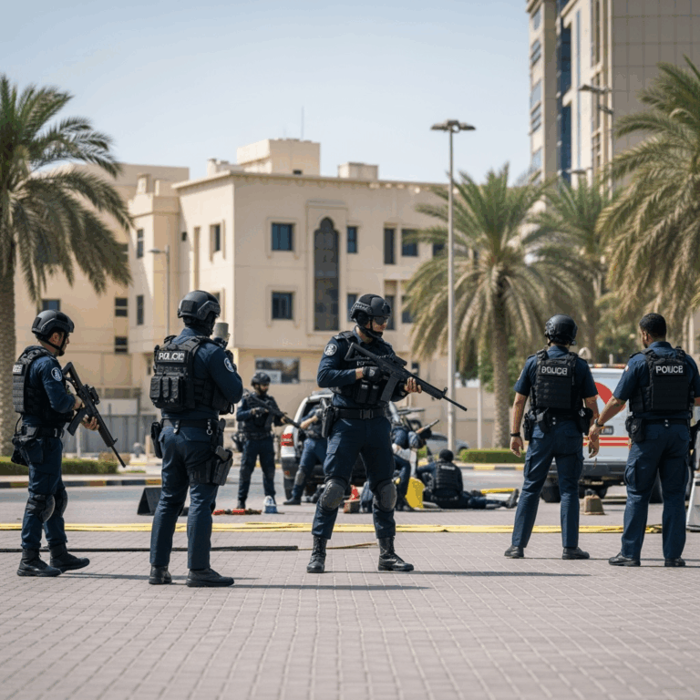 Illustration for: Dubai Police Conducts Mock Drill in Umm Hurair