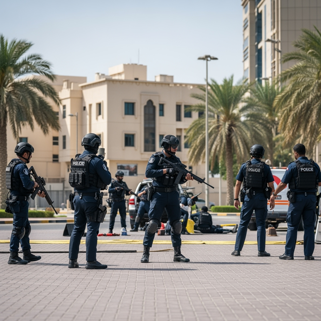 Illustration for: Dubai Police Conducts Mock Drill in Umm Hurair