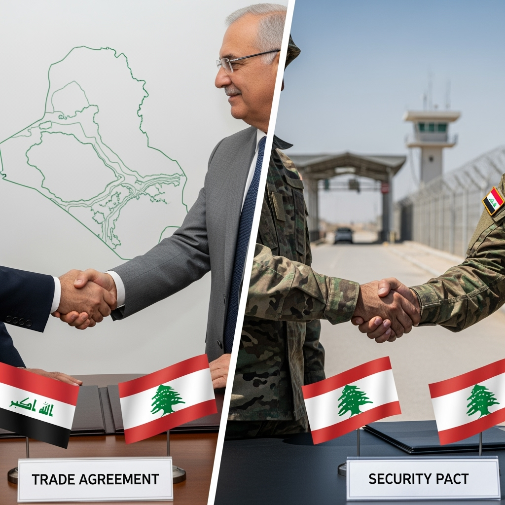 Illustration for: Iraq and Lebanon Sign Trade and Security Agreements
