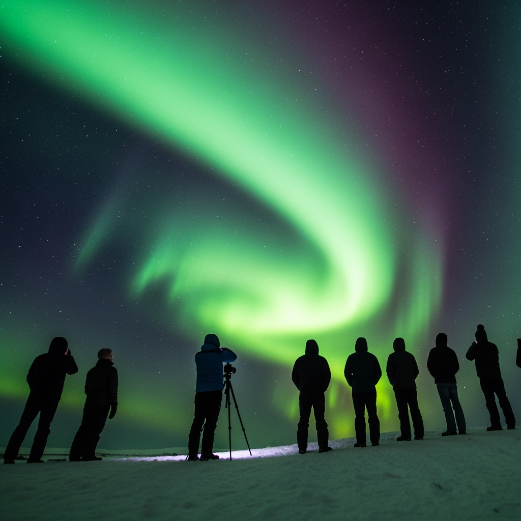 Illustration for: Aurora Sightings During Geomagnetic Storms