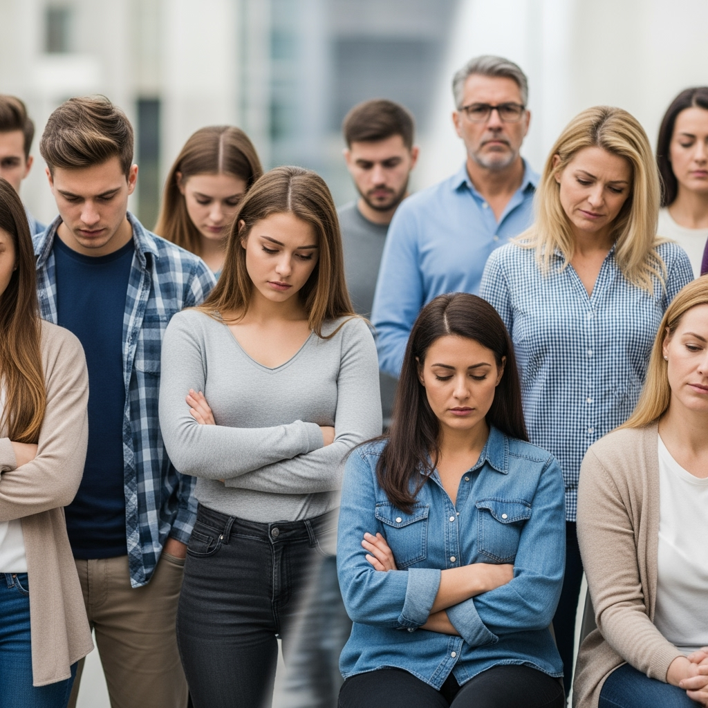Illustration for: Youth Overtake Middle Age in Peak Unhappiness