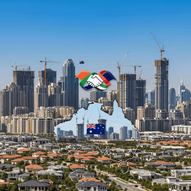 Illustration for: India Plans 1 Million Homes in Australia with UAE Aid