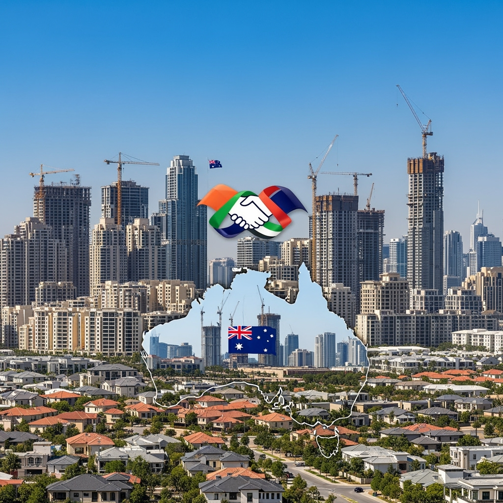 Illustration for: India Plans 1 Million Homes in Australia with UAE Aid