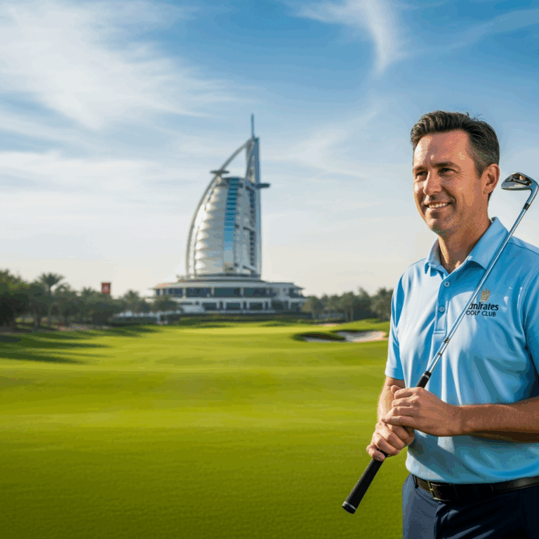 Illustration for: Scott Campbell Leads Emirates Golf Club