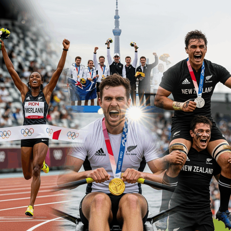 Illustration for: New Zealand's Athletic Triumphs in Tokyo