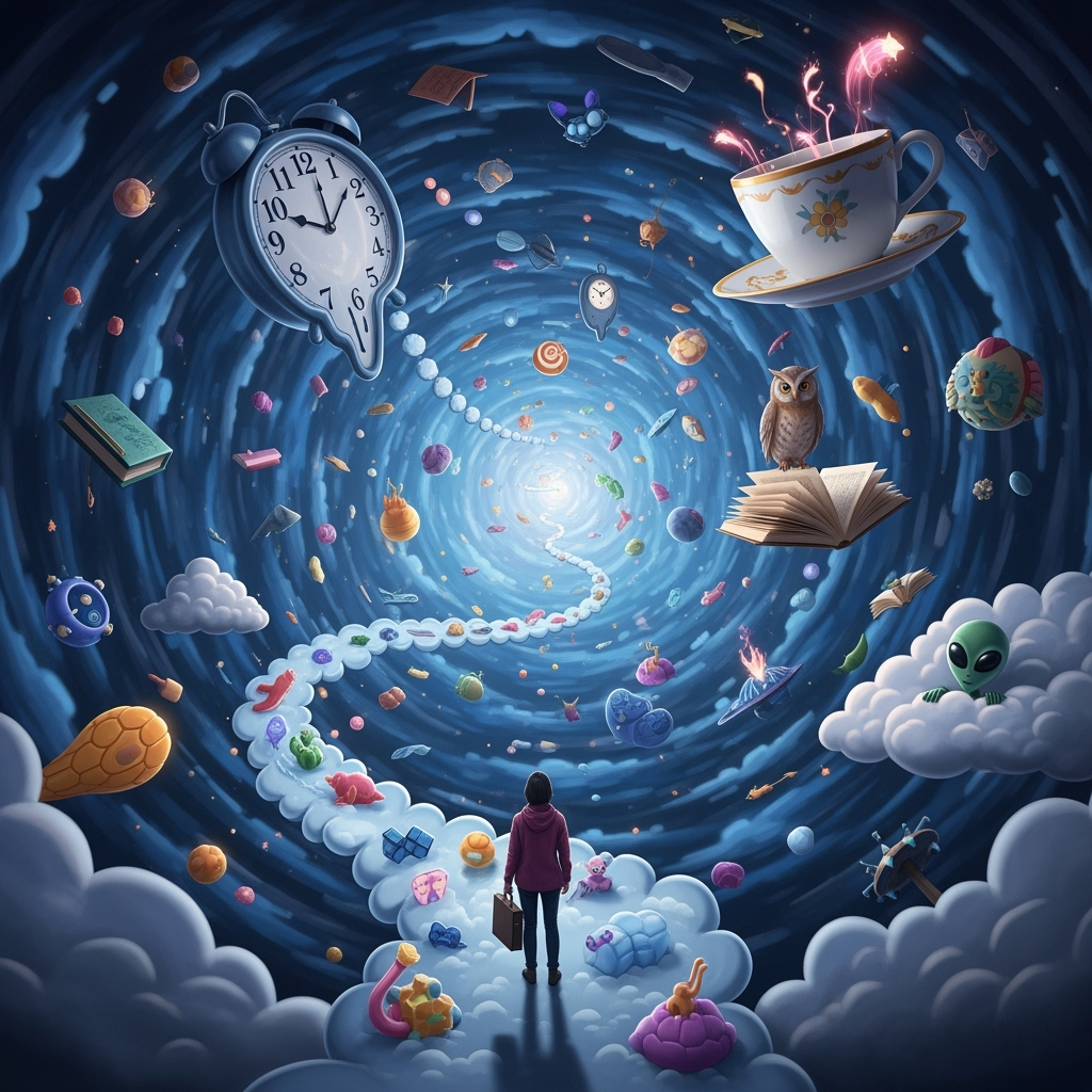 Illustration for: Exploring Dreams and Unexpected Encounters