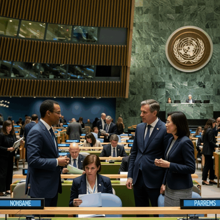 Illustration for: Bilateral Talks and International Dialogue at UN Assembly