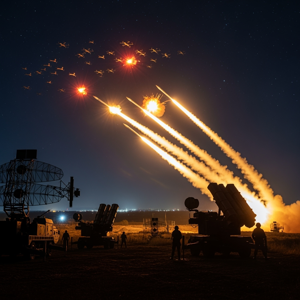 Illustration for: Russian Forces Intercept 43 Ukrainian Drones