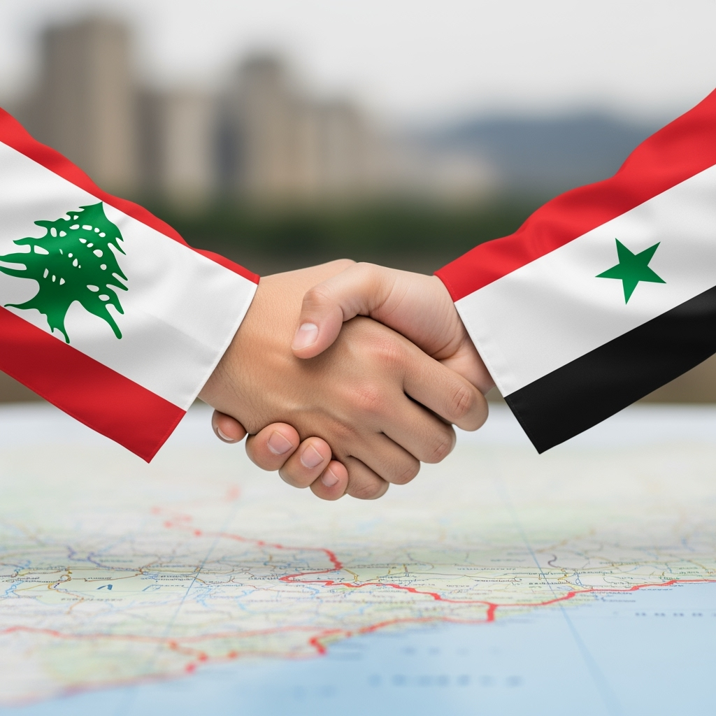 Illustration for: Lebanon and Syria Discuss Cooperation and Border Issues