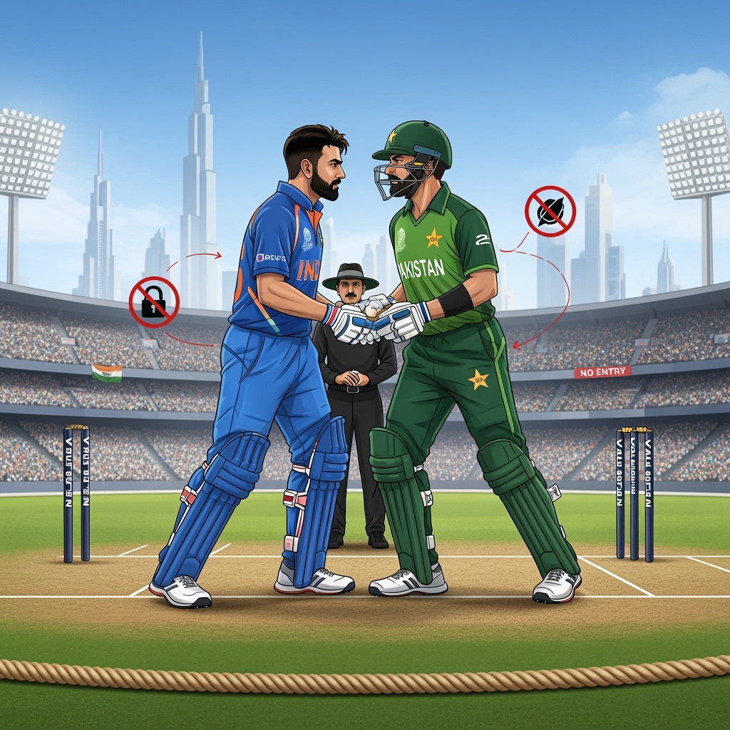 Illustration for: India-Pakistan Match in Dubai: Rules and Restrictions