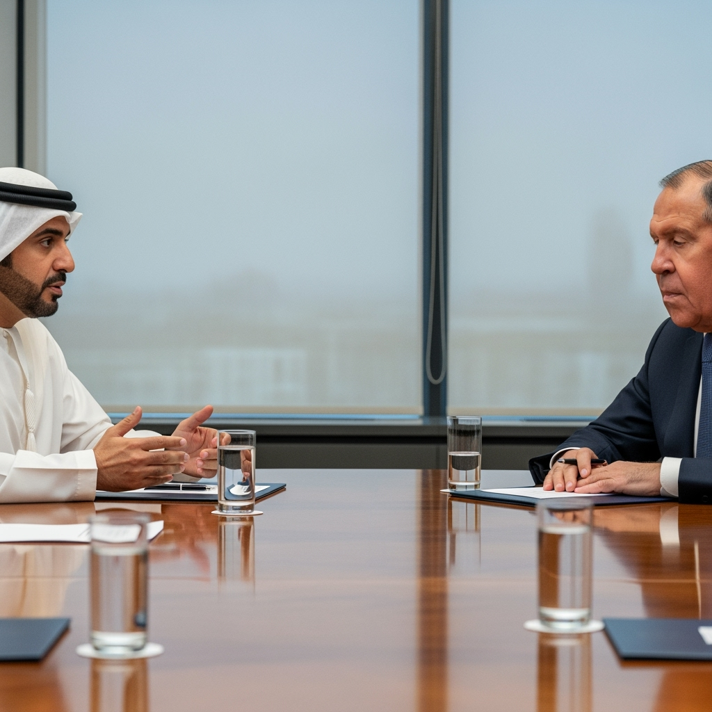 Illustration for: Al-Yahya Discusses Palestinian Priorities with Lavrov