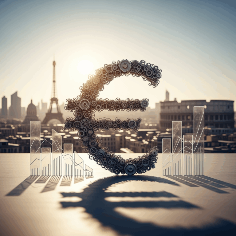 Illustration for: Eurozone Growth Steady Amid Tariff Challenges