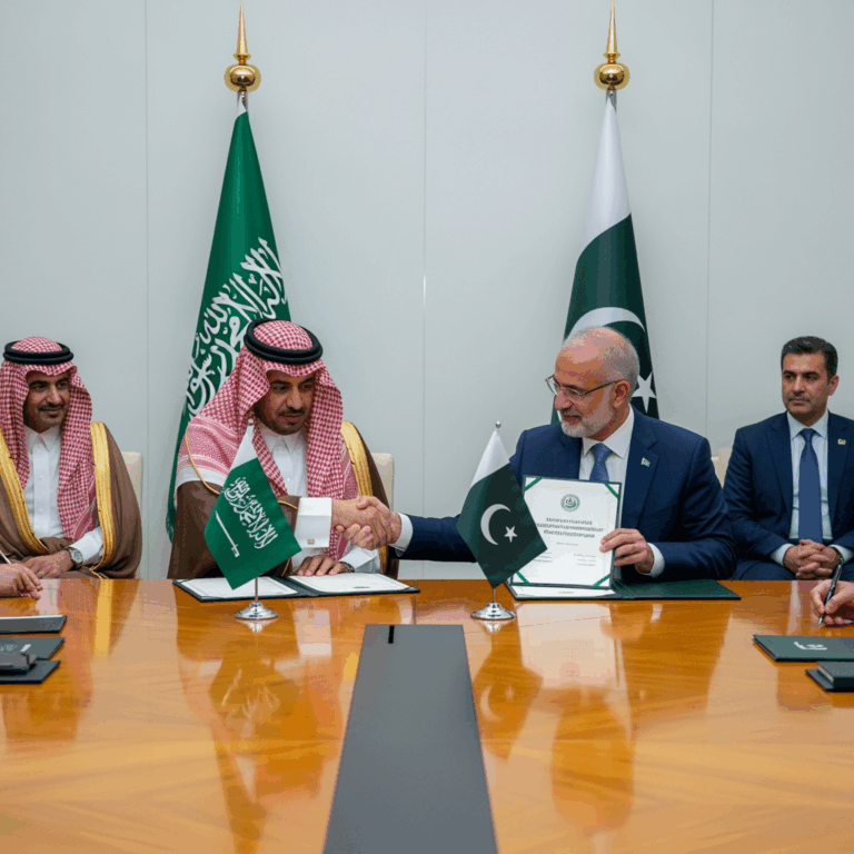 Illustration for: Saudi and Pakistan Sign Strategic Defense Agreement