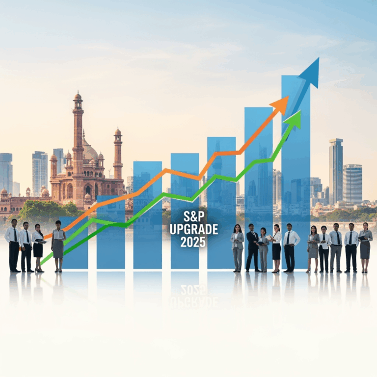 Illustration for: India's Economic Ascent: S&P Upgrade 2025