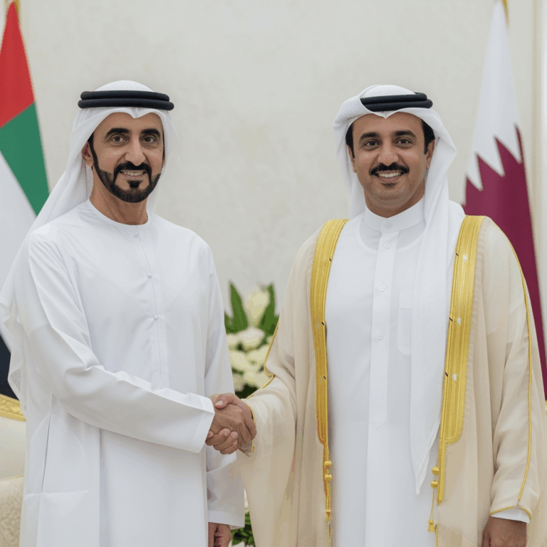 Illustration for: UAE President Meets Qatar Emir Amid Tensions